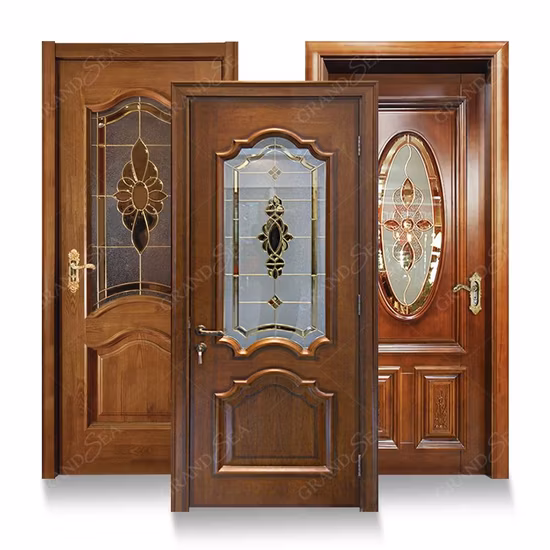 Teca compuesta personalizada, madera contrachapada moderna, habitación interna principal, panel empotrado, madera MDF resistente al fuego, WPC, interior sólido, puerta de madera de PVC duro